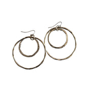Boucles d'oreilles martelées doubles anneaux Clement Silver — Sterling silver