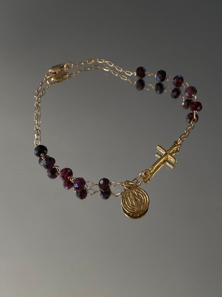 Garnet Rosary Bracelet