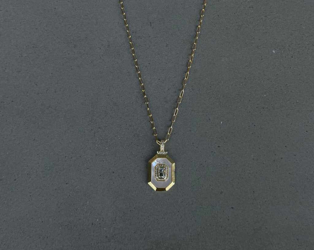 White Opal Pendant Necklace