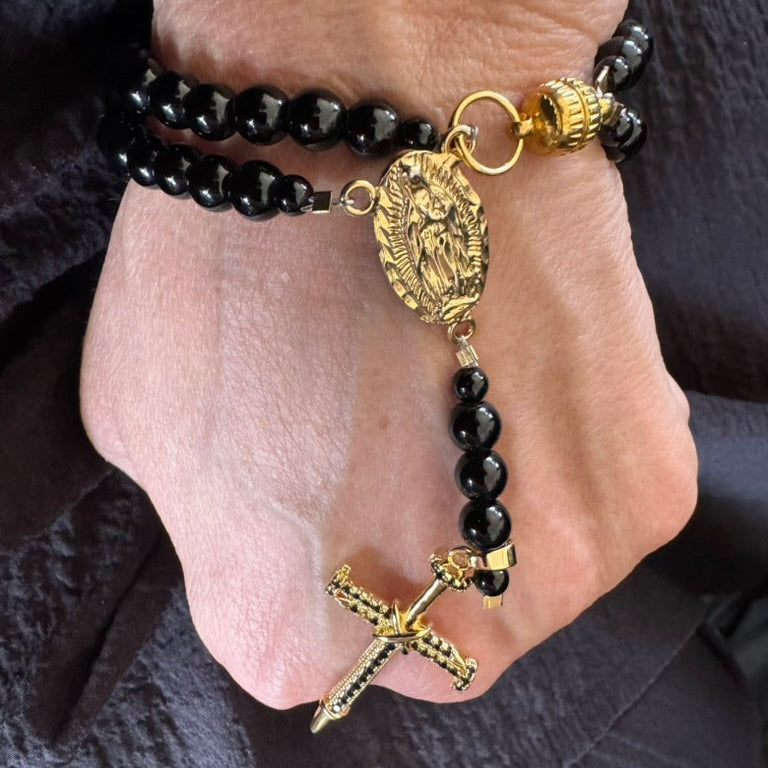 Pulsera de rosario Liberata Ónix Negro