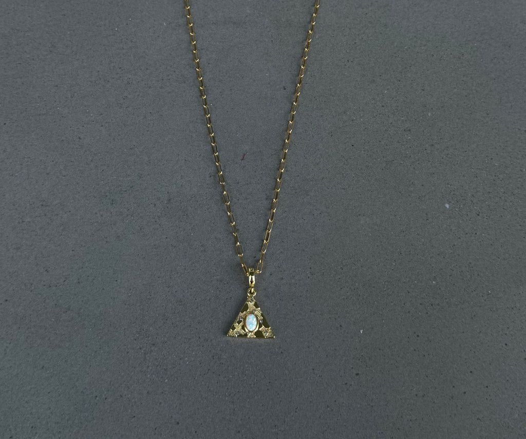 Opal Triangle Necklace