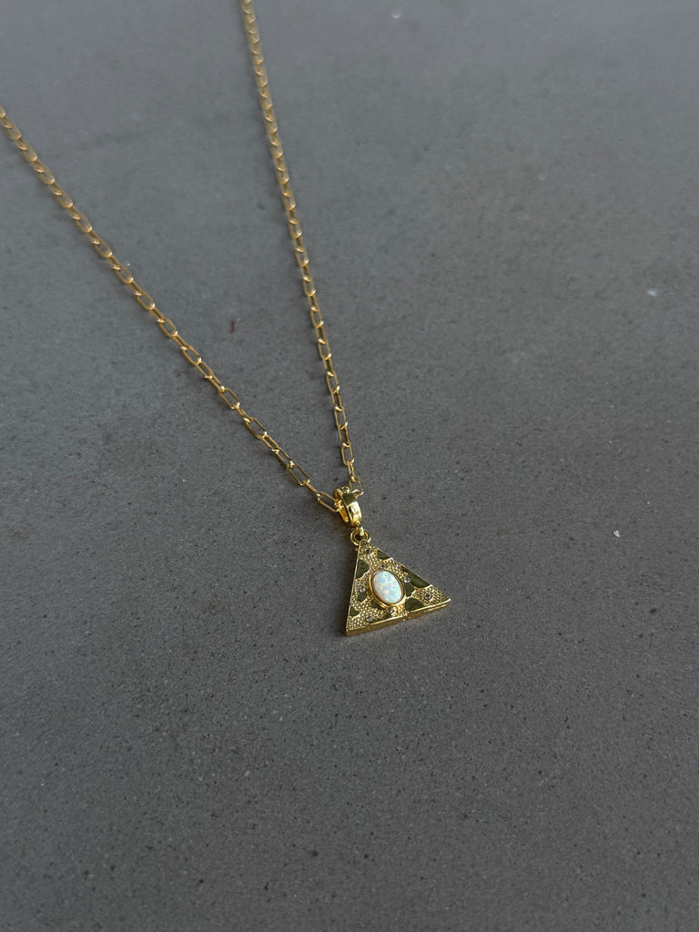 Opal Triangle Necklace