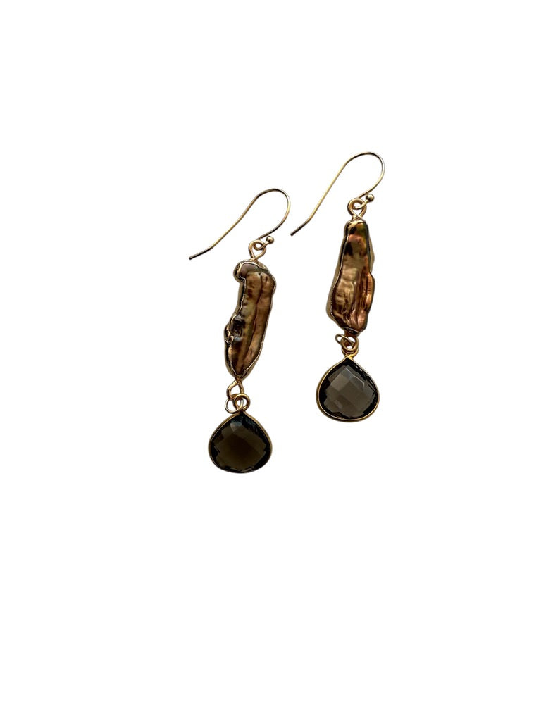 Pearl with Quartz Earrings