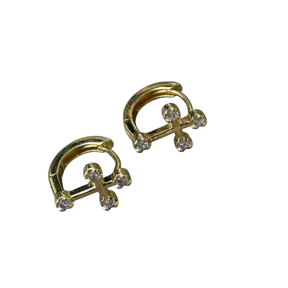 Adam Gold Cz Cross Earrings