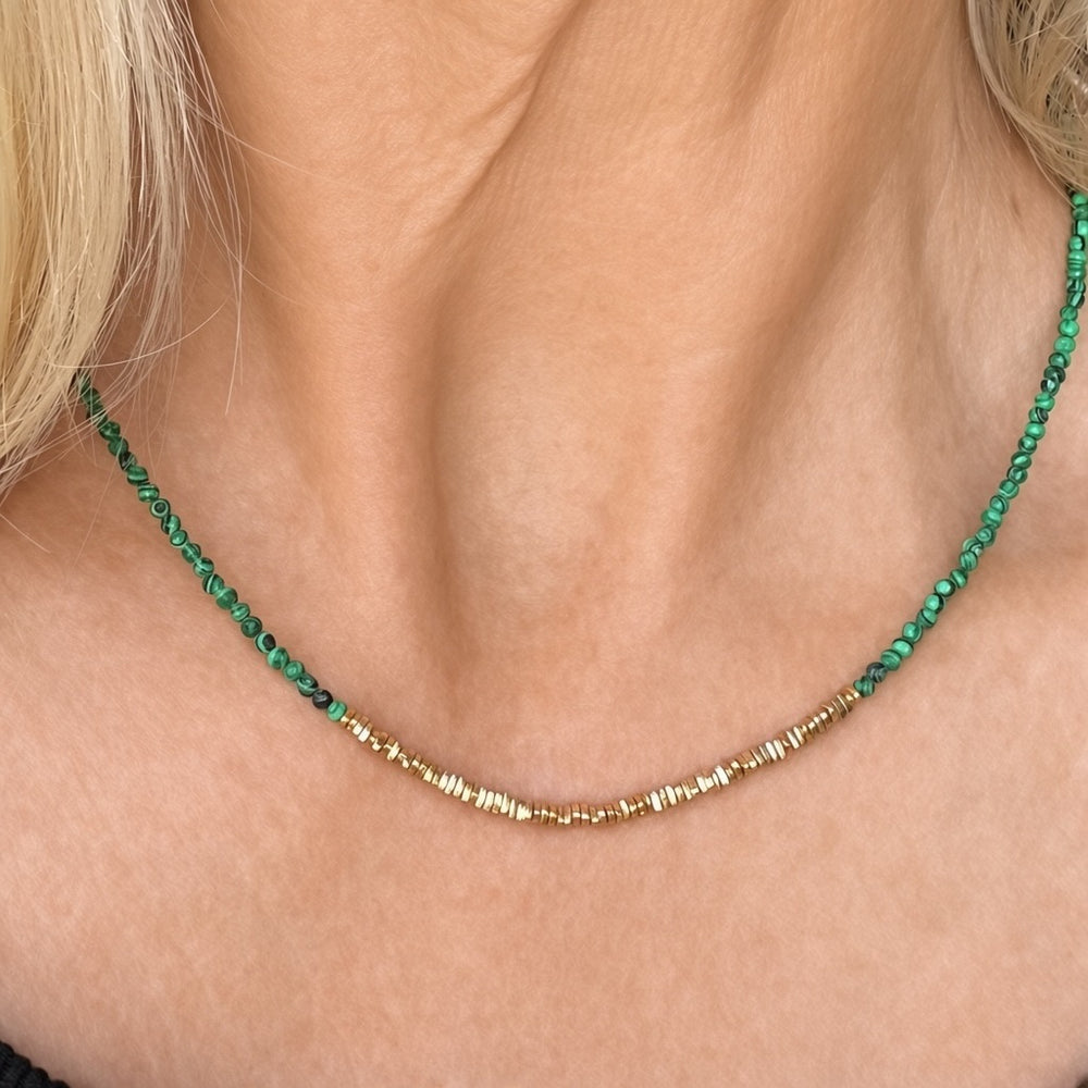 Alexis African Turquoise and Gold Necklace