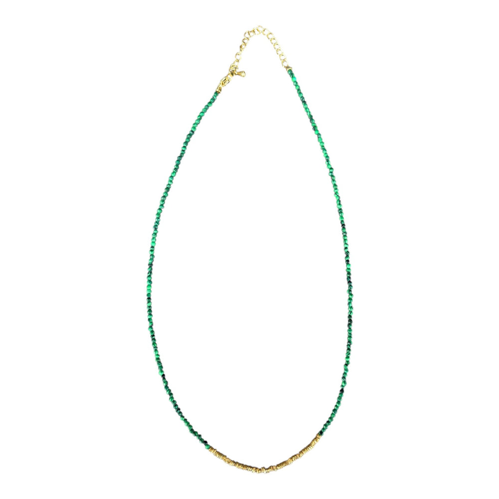Alexis small beaded jade and gold necklace