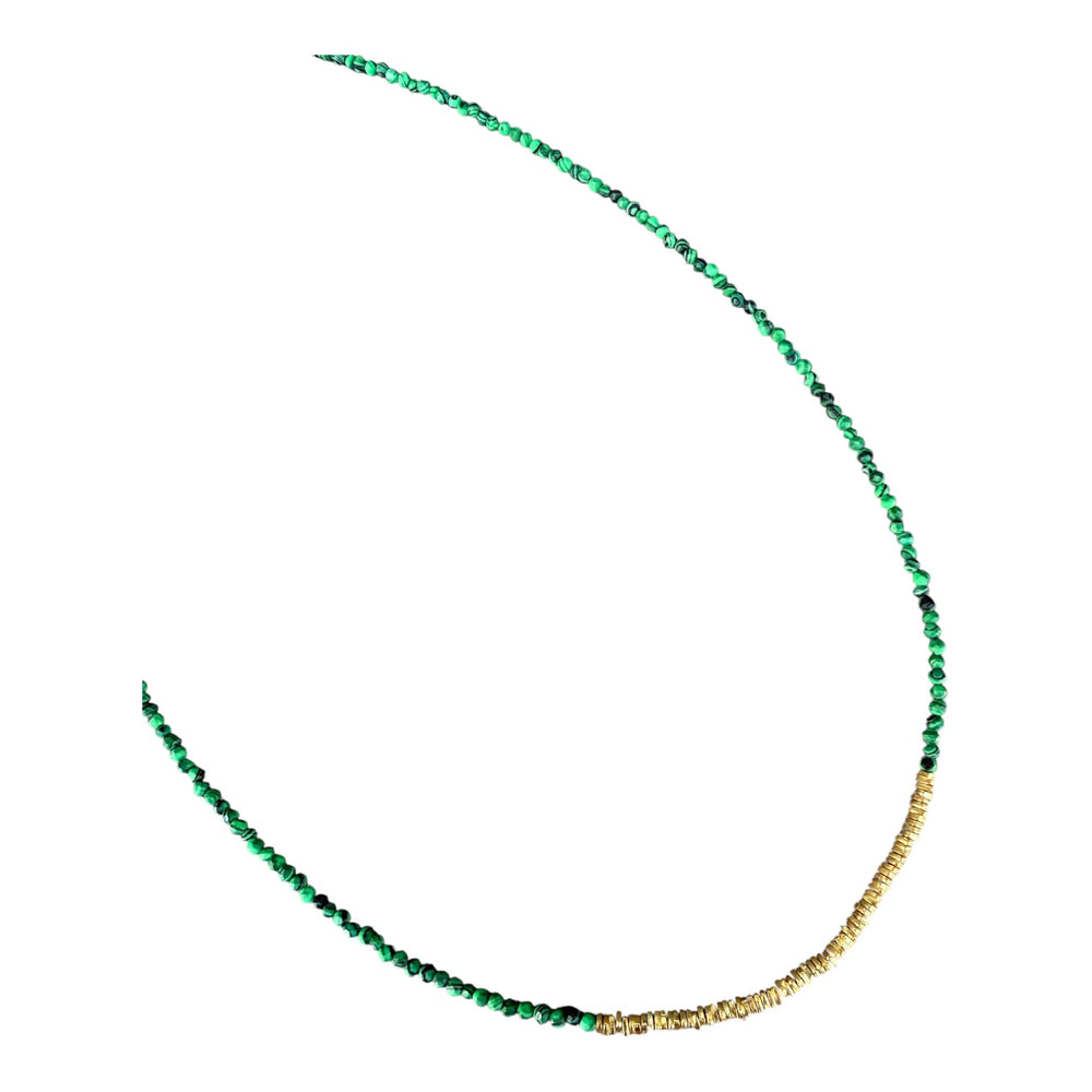 Alexis small beaded jade and gold necklace