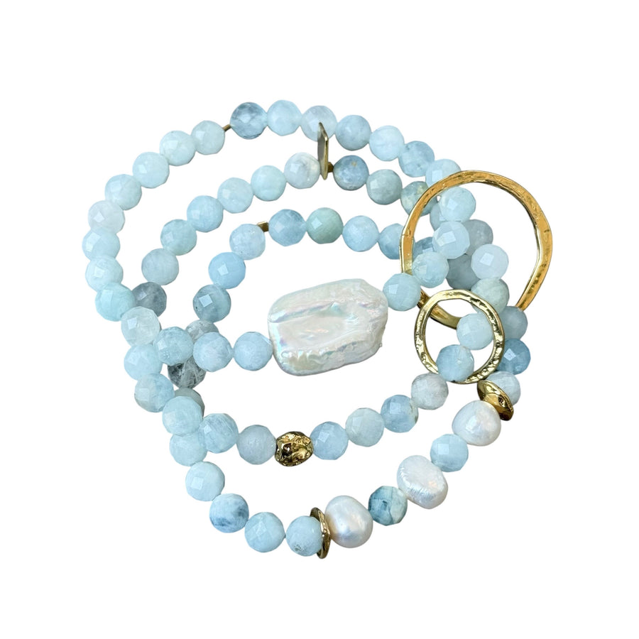 Aquamarine Triple Threat Bracelet