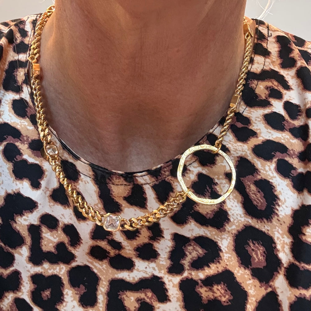 Cadena de oro Agustín CZ