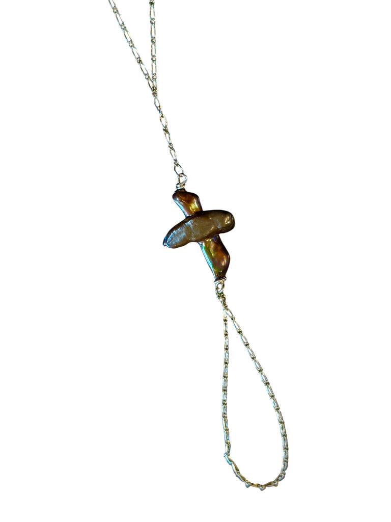 Brown Large Pearl Hand Chain