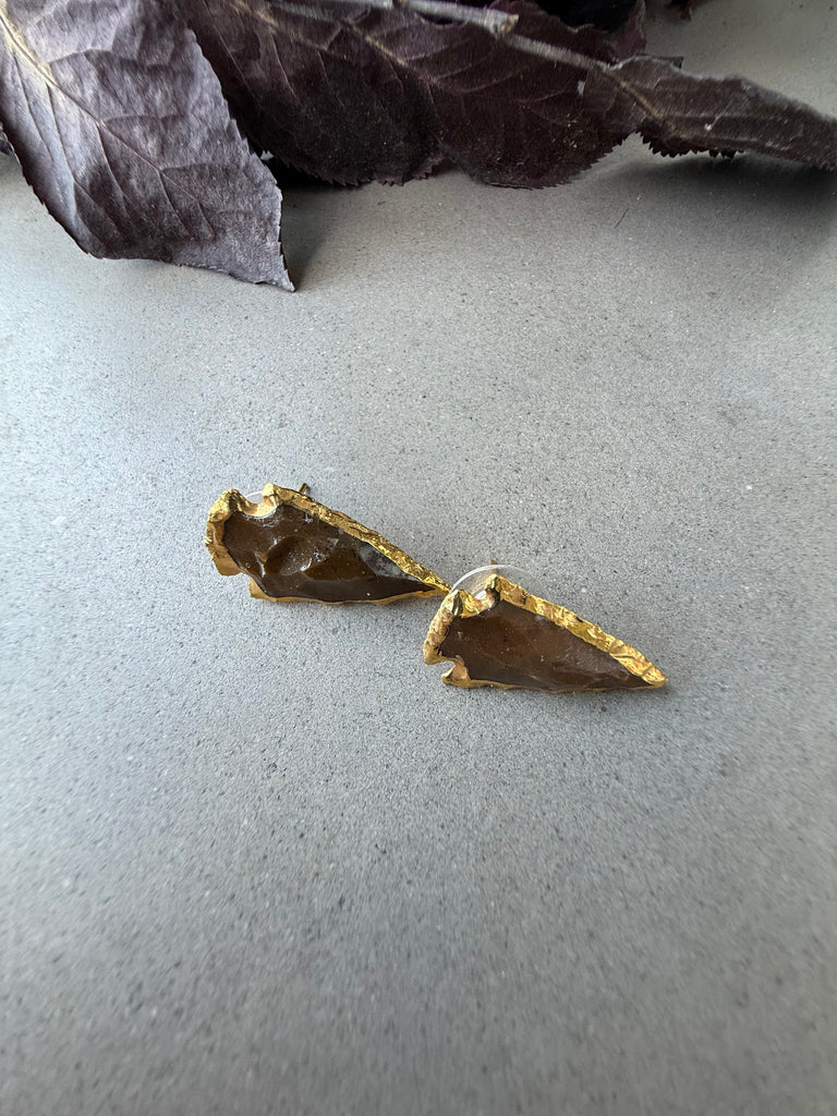 Brown Arrow Earrings