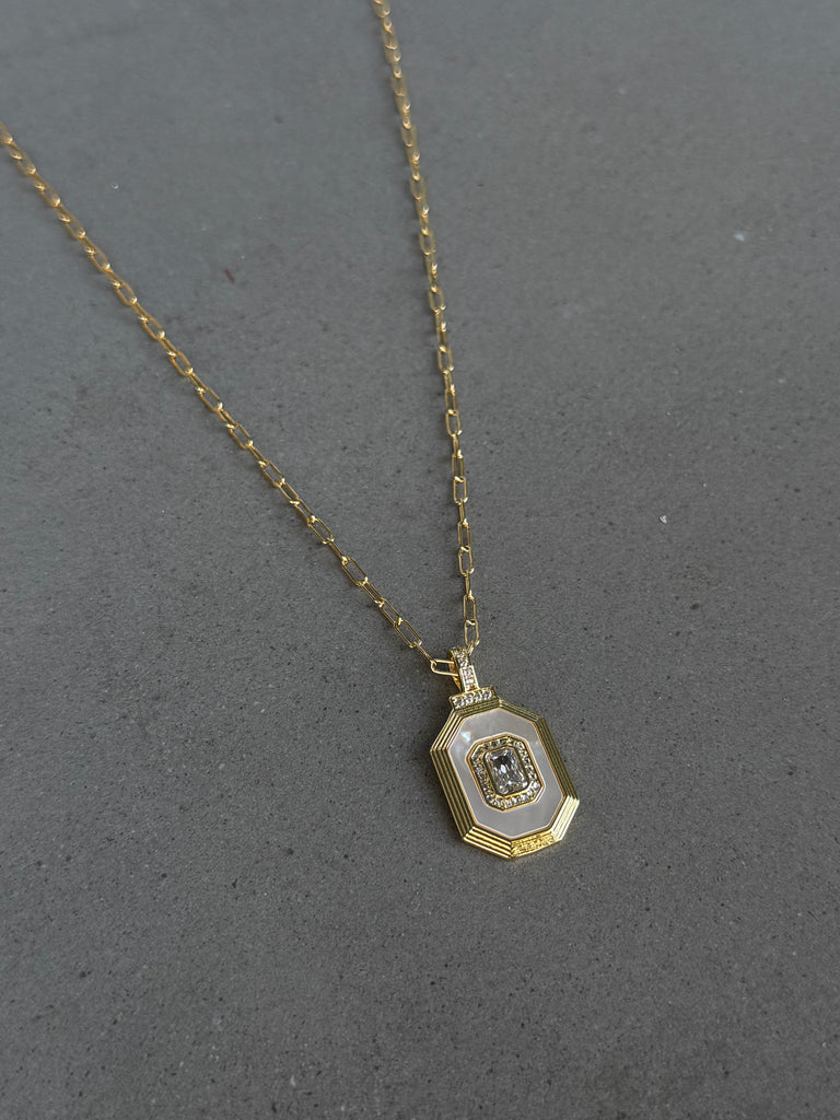 White Opal Pendant Necklace