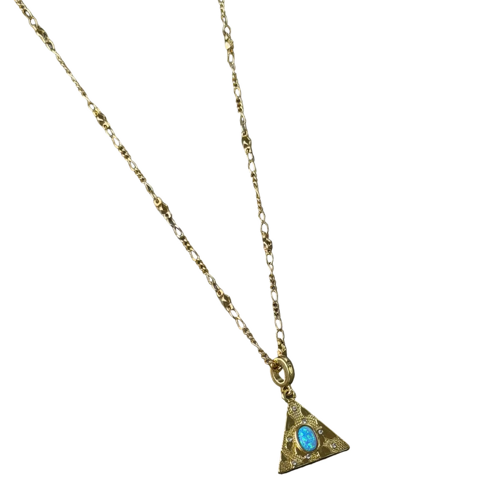 Collar triangular de ópalo azul Ives