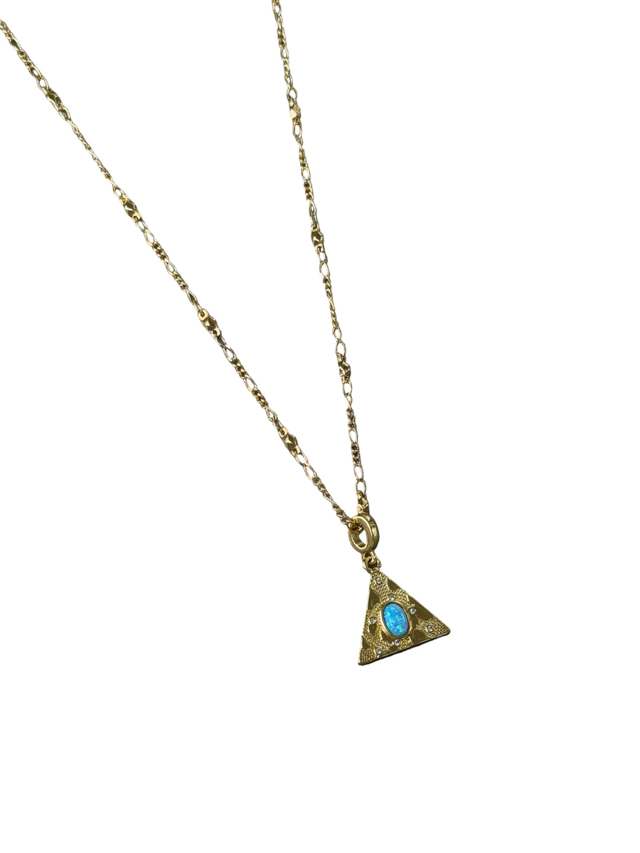Collar triangular de ópalo azul Ives