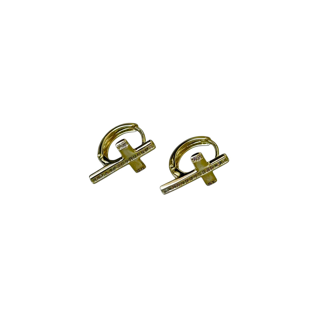 Boniface Gold Cross Earrings