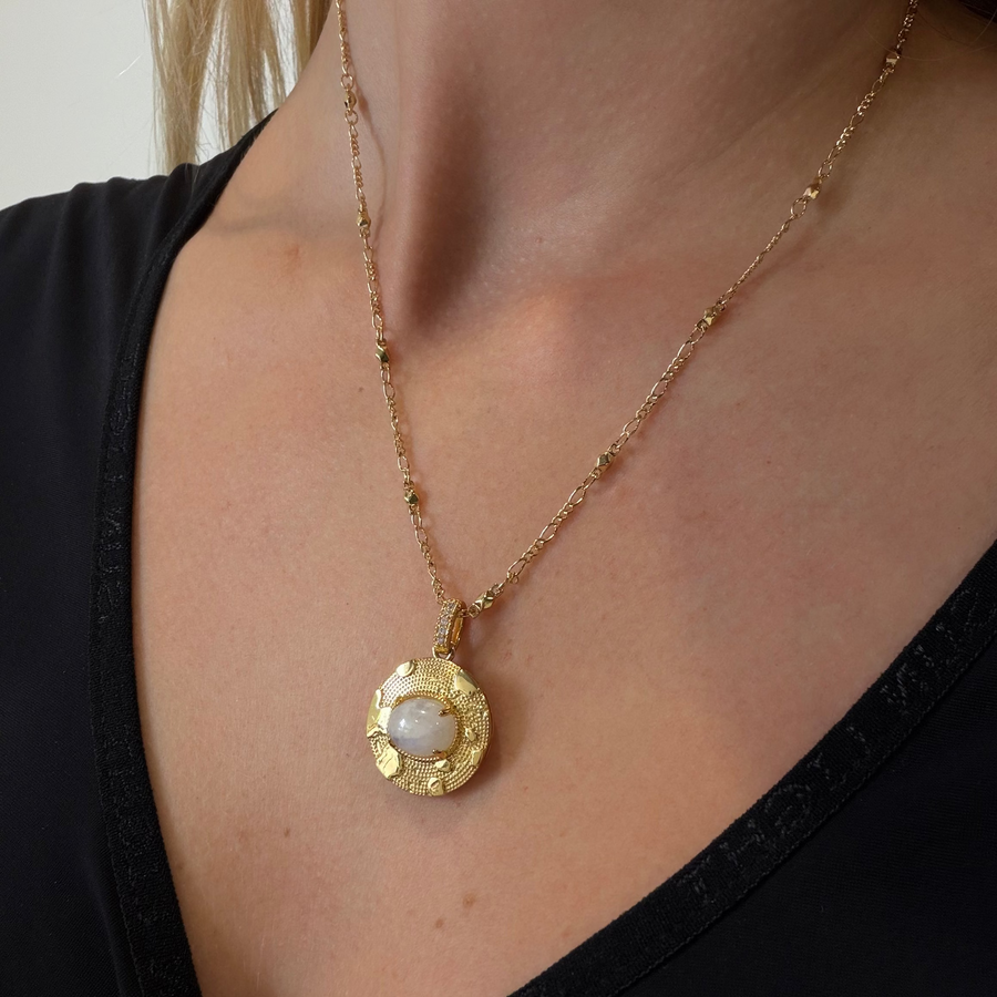 Britney Opal Pendent Necklace