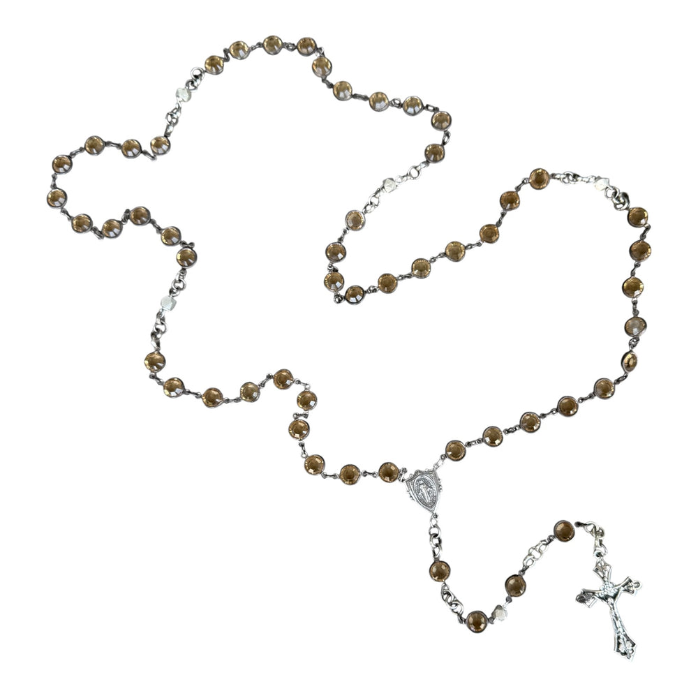 Chartres Amber Colored Swarovski Rosary
