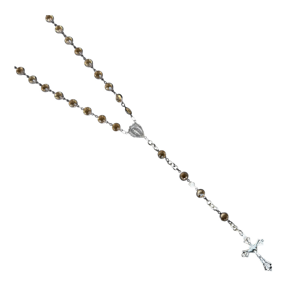 Chartres Amber Colored Swarovski Rosary