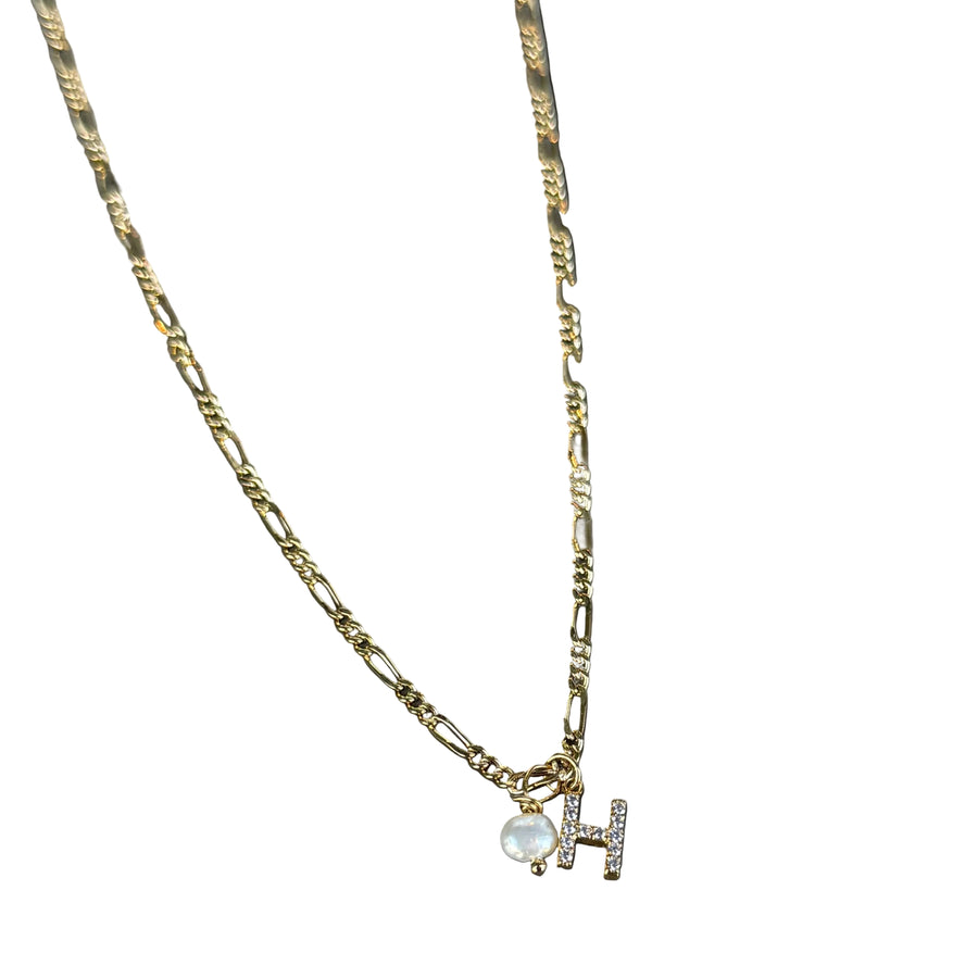 Collar Inicial Aaron Dainty Pearl