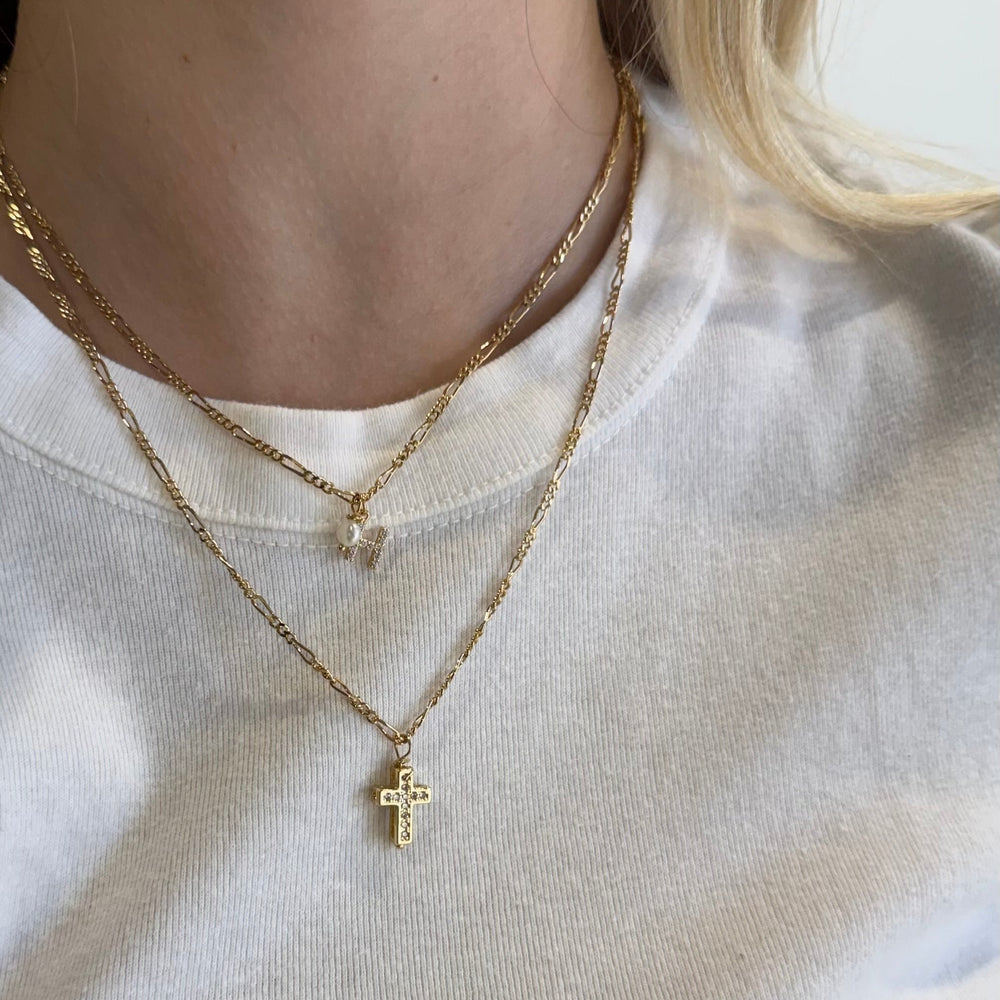 Collar Inicial Aaron Dainty Pearl