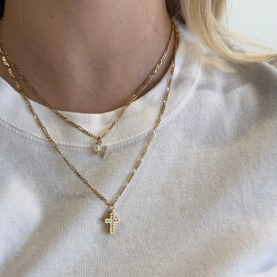 Collar Inicial Aaron Dainty Pearl