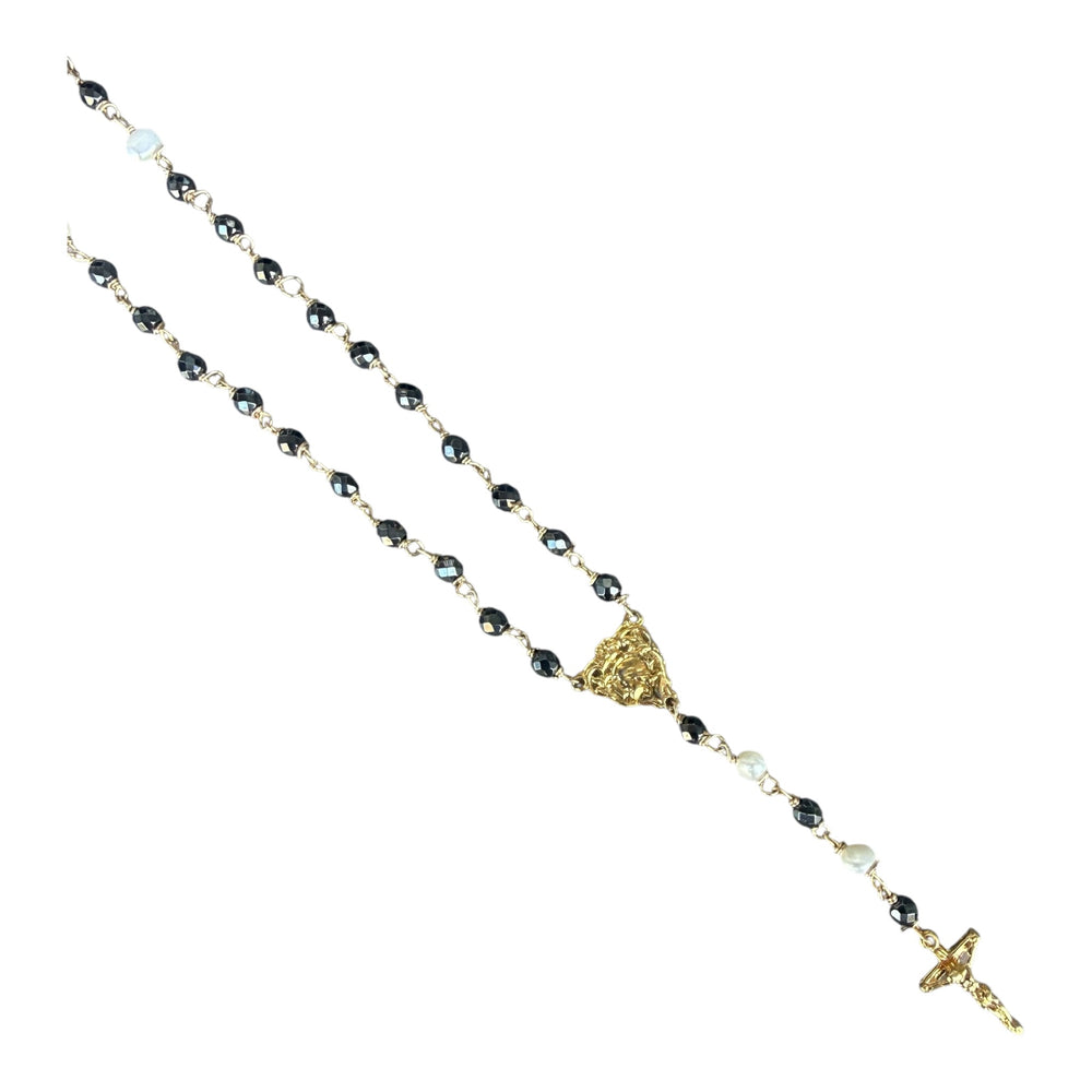 Duomo Hematite and Pearl and Rosary