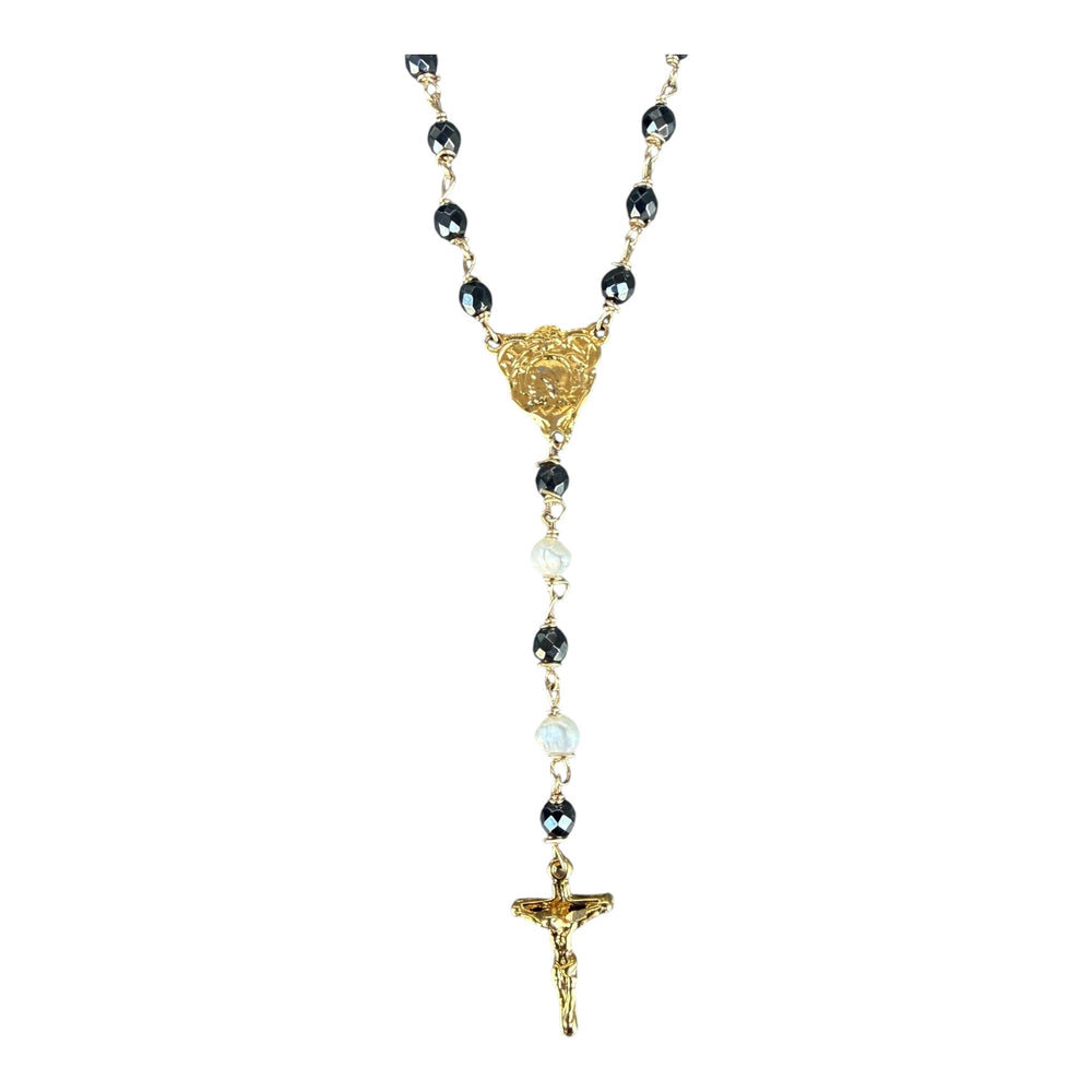 Duomo Hematite and Pearl and Rosary