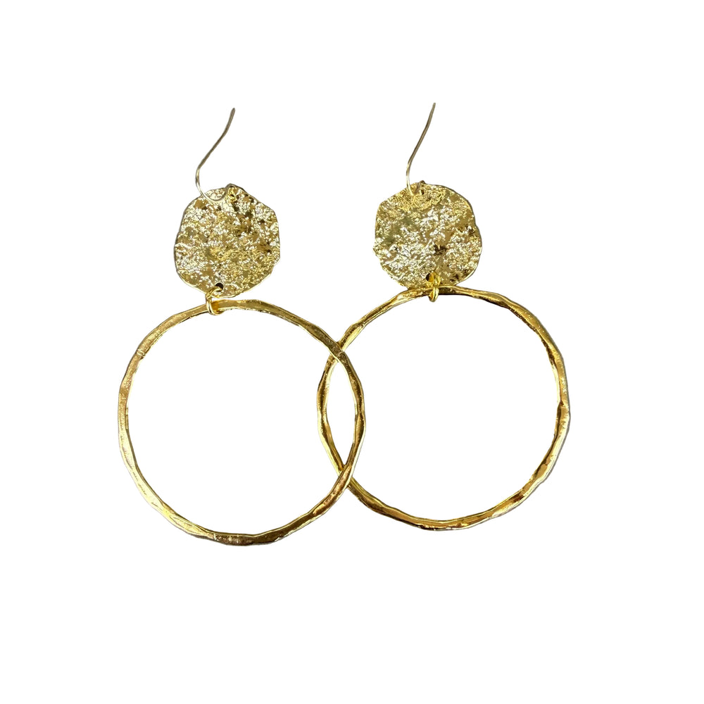 Boucles d'oreilles anneaux martelés Elisha Silver Chunk