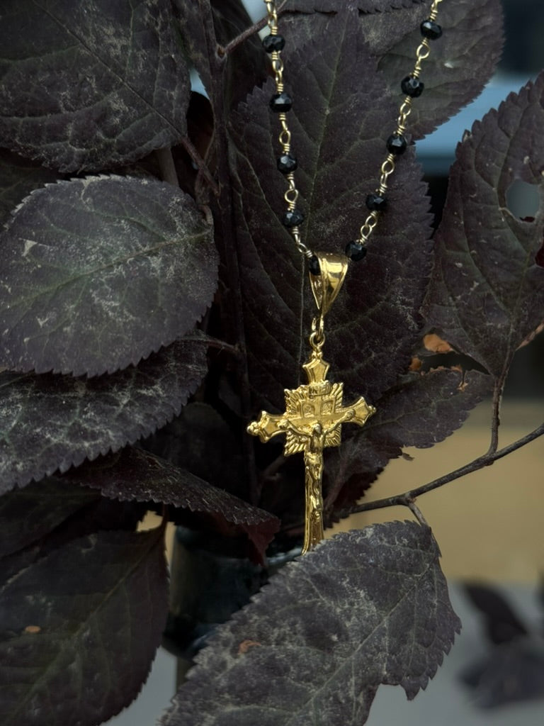 Black Onyx Cross Necklace