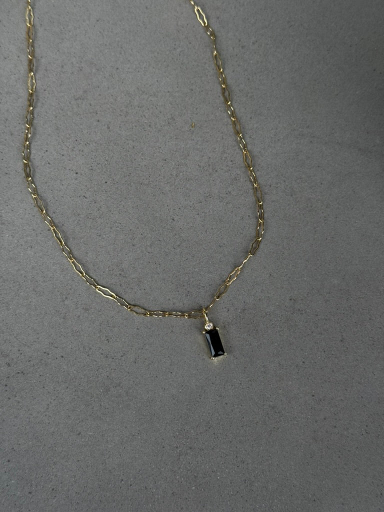 Black Onyx Square Necklace