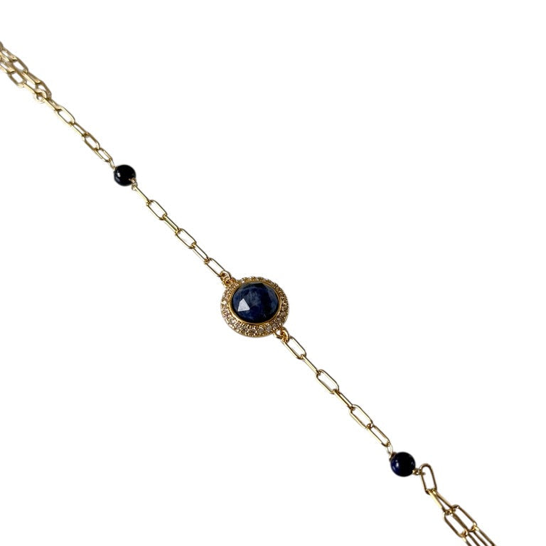 Cadena de mano de ónix negro
