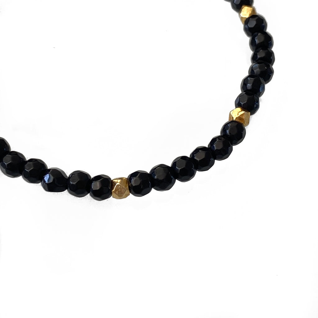 Black Onyx Bracelet with Gold