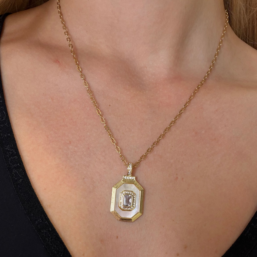 Felicity White Opal Pendant Necklace