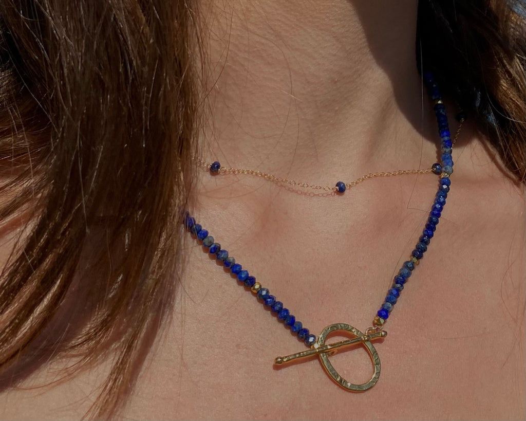 Wire Wrapped Semi Precious Gold Necklace