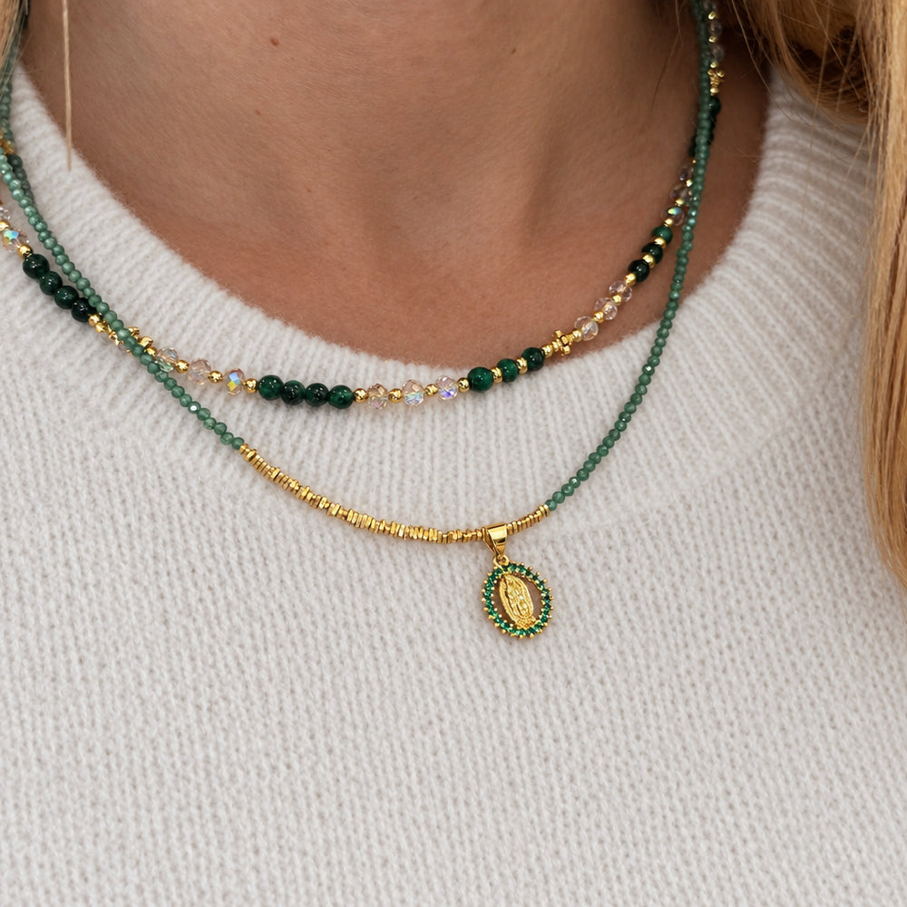 Collar de perlas de oro Gabriel Jade CZ