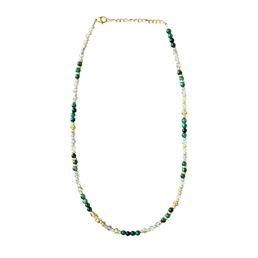 Gabriel Jade CZ Gold Beaded Necklace