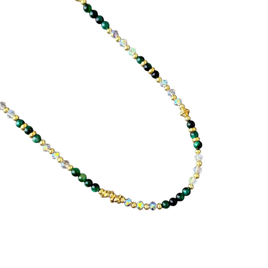 Gabriel Jade CZ Gold Beaded Necklace
