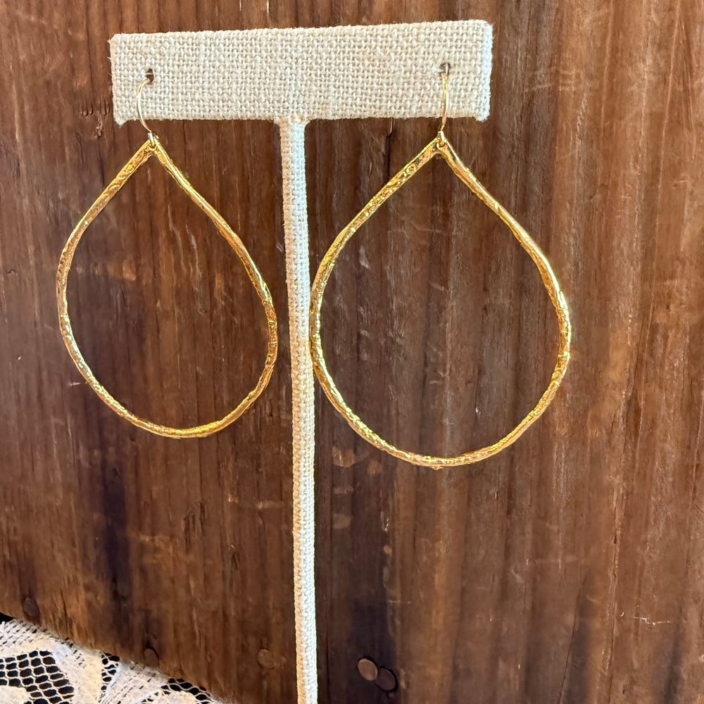 Gianna Gold Tear Drop Hoop