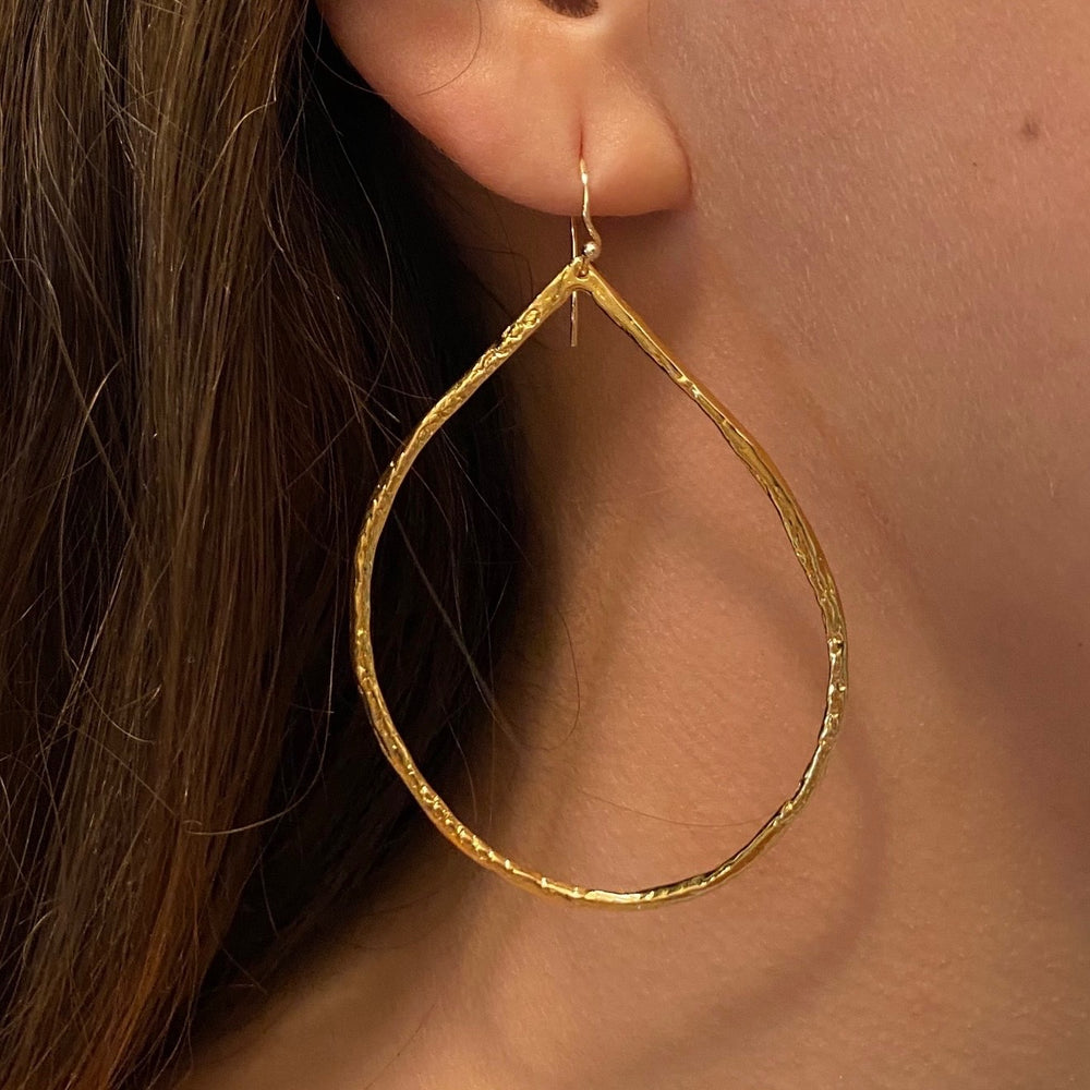 Gianna Gold Tear Drop Hoop