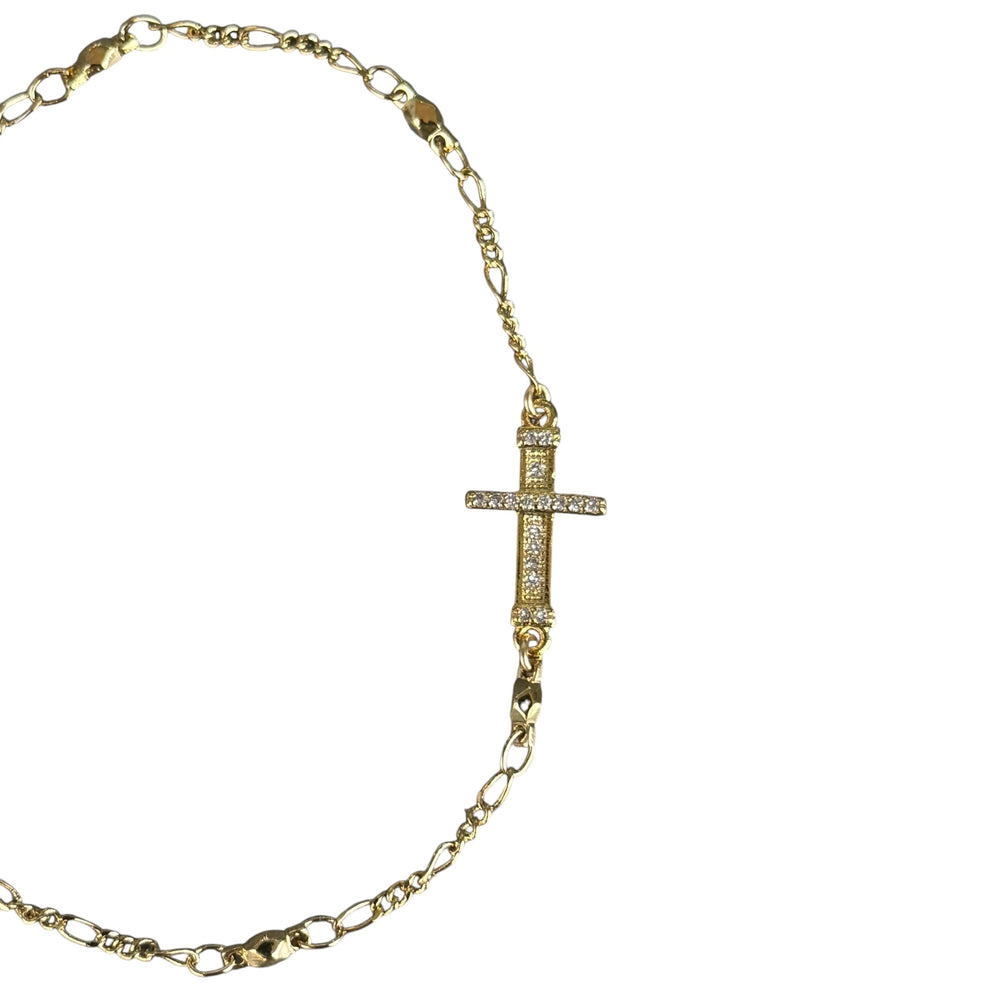 Basil Gold Cross Bracelet
