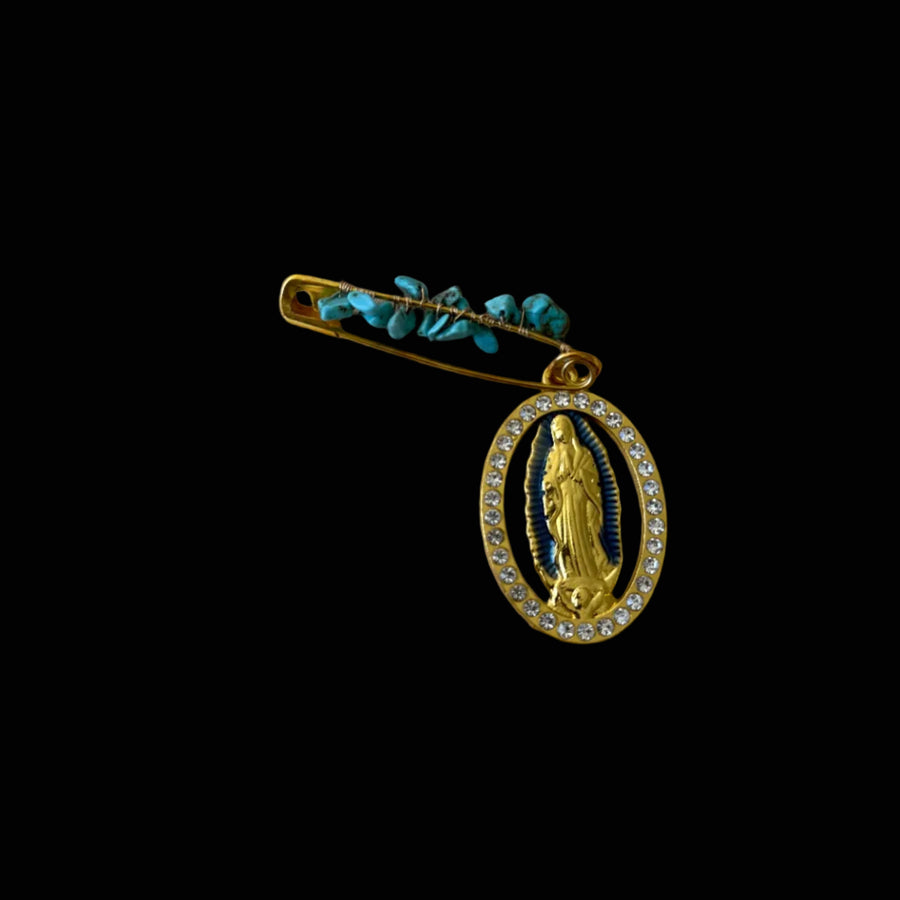 Pin de oro y turquesa de Guadalupe
