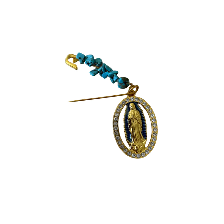 Pin de oro y turquesa de Guadalupe