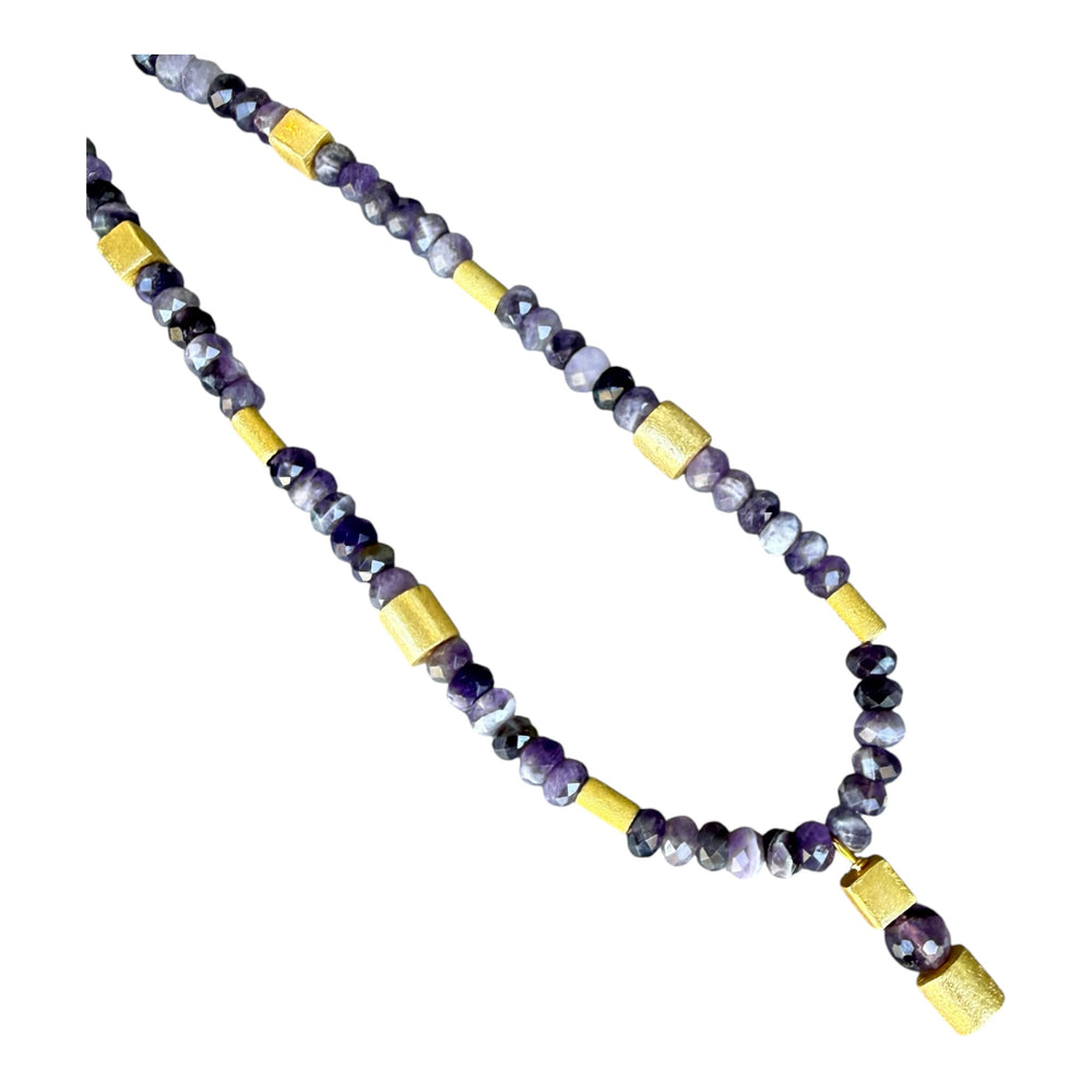 Hildegard Amethyst and Gold Beaded Necklace