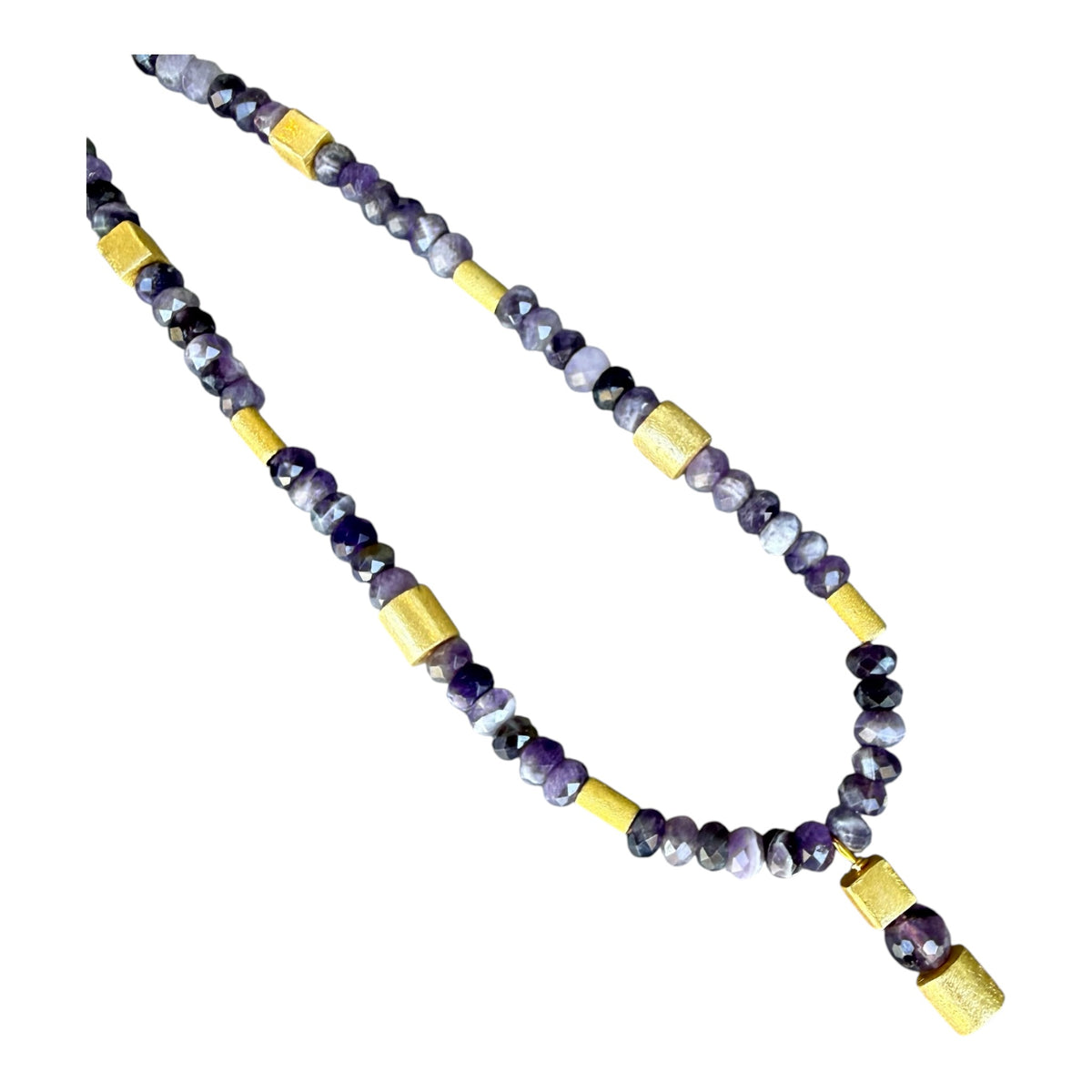 Hildegard Amethyst and Gold Beaded Necklace
