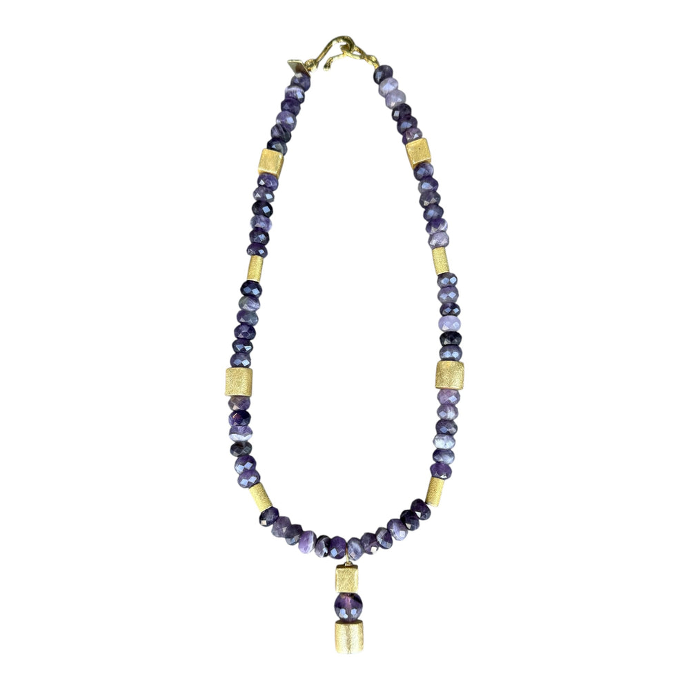 Hildegard Amethyst and Gold Beaded Necklace