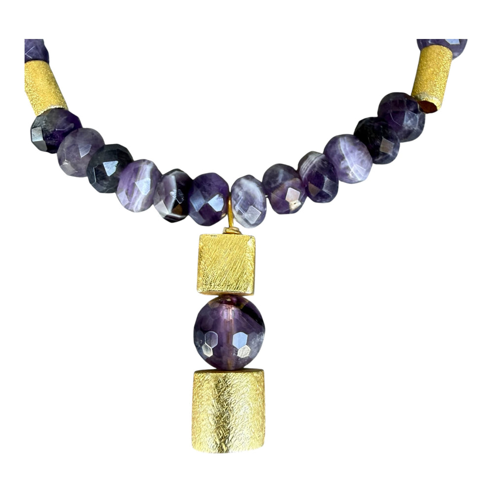 Hildegard Amethyst and Gold Beaded Necklace
