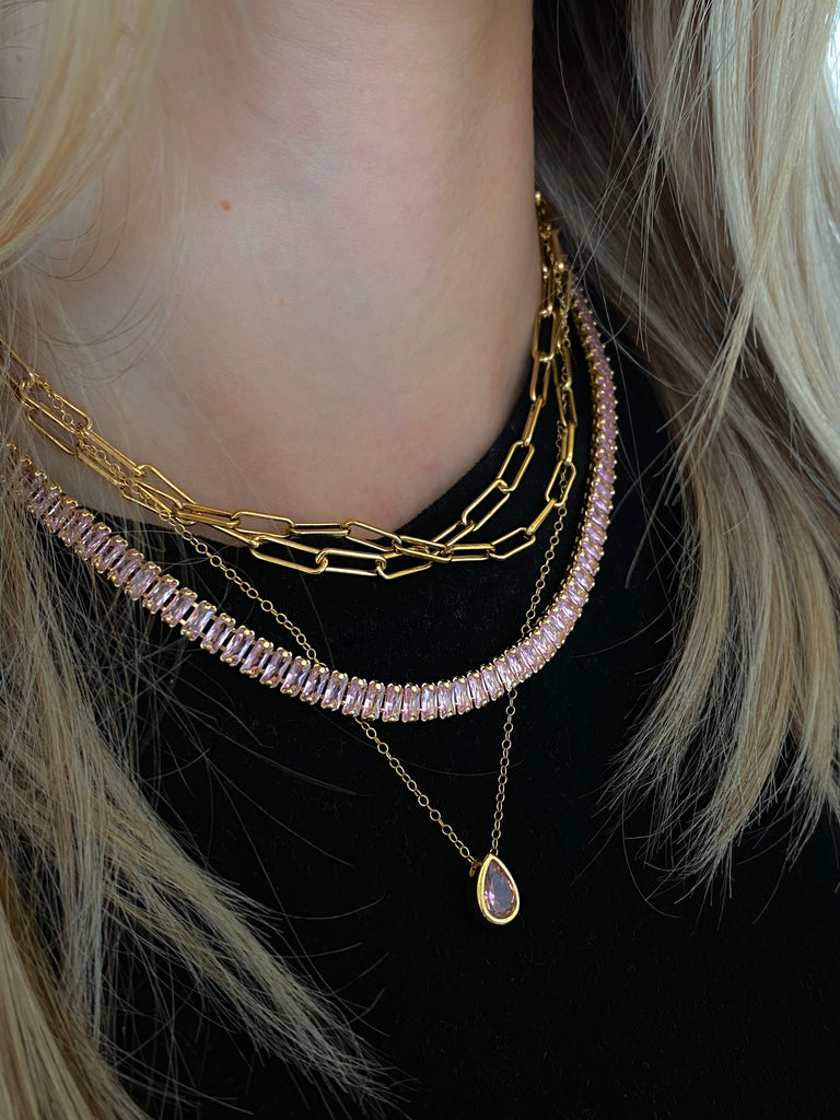 Pink CZ Chain