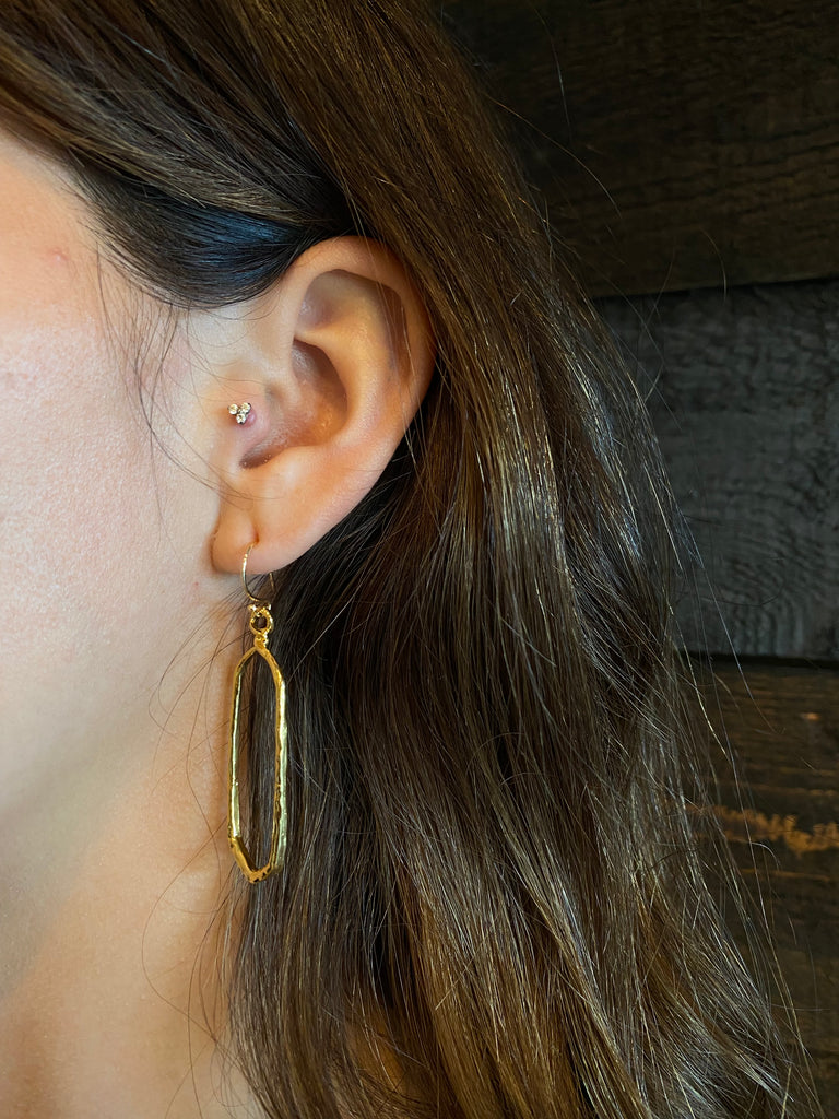 Gold Elongated Earrings