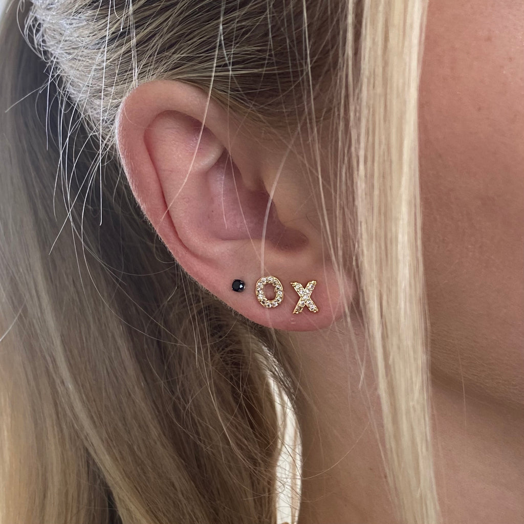 Gold Initial Studs