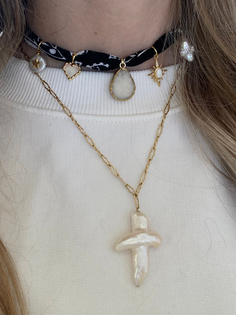 Black and White Bandana Necklace 2.0